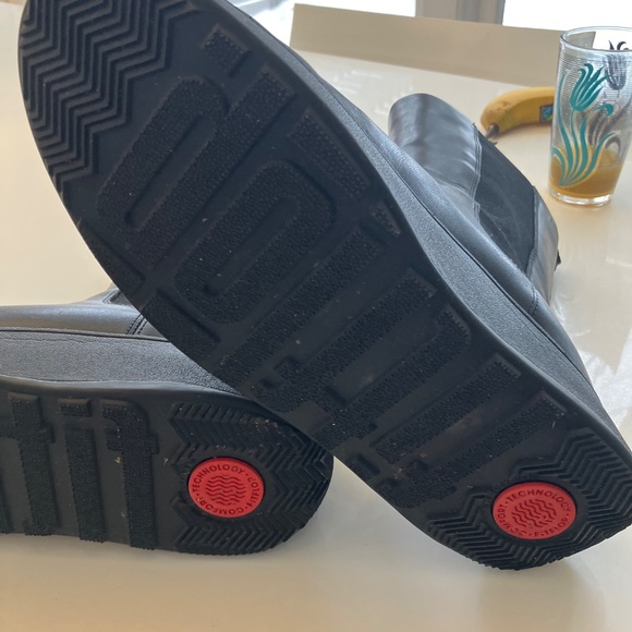 fitflop F-MODE Leather Flatform High Chelsea Boots - Picture 4 of 5